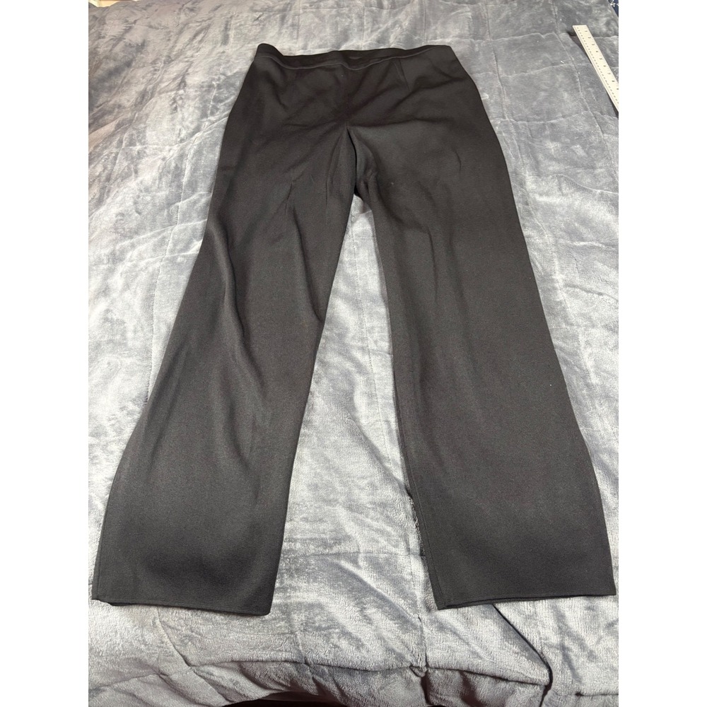 Misoook Black Wide‎ Leg Knit Pants Women's Size L Acrylic Made in Korea